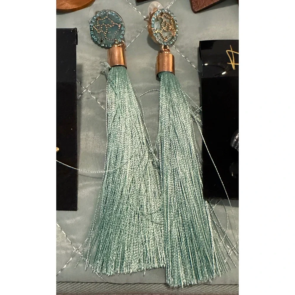 Dolphin‎ Ore & Mixed Statement Earring Lot Wood Geometric Tassel Boho 11 Pairs
